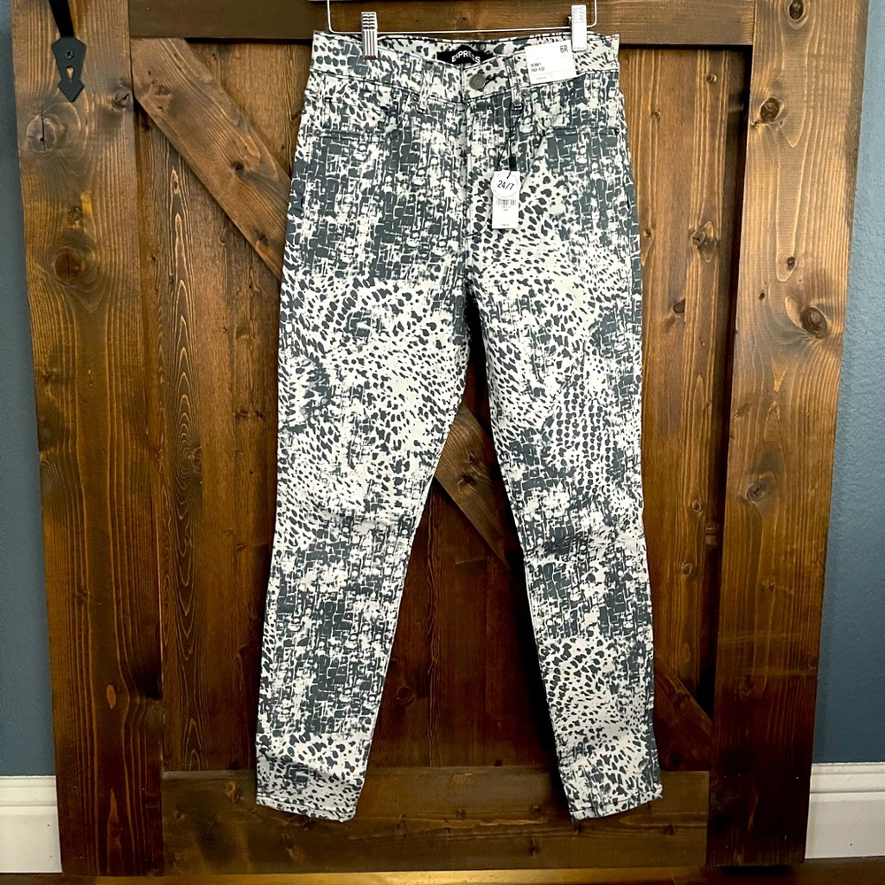 Express Snake Print Skinny High Rise Jean